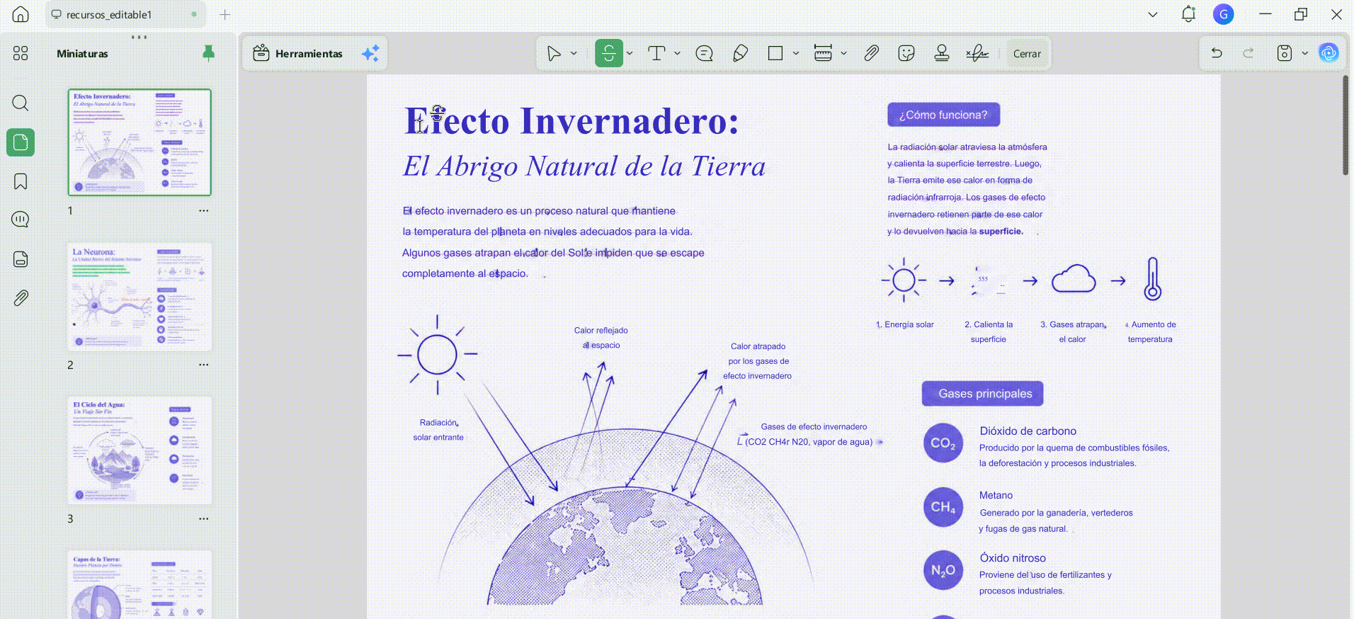 cambiar, deshacer o eliminar un tachado en PDF en ordenador