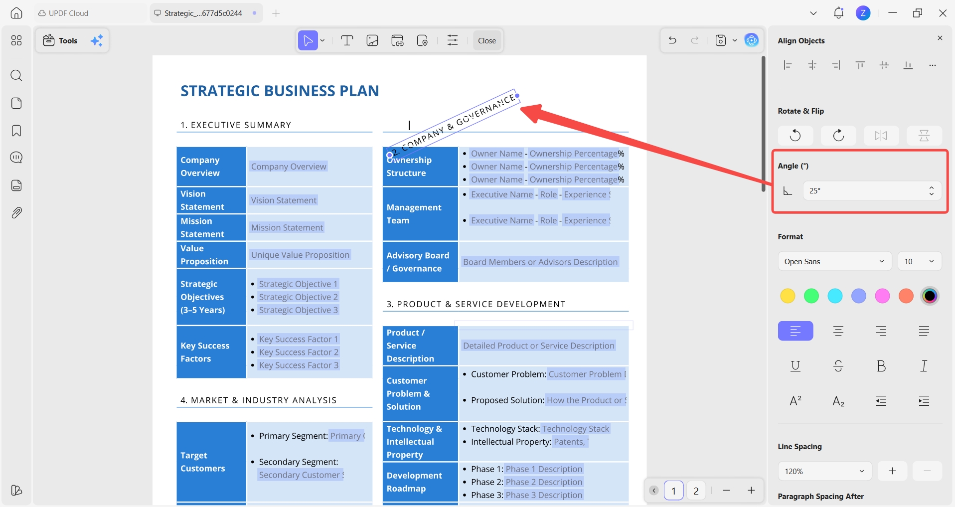 customize the rotation of images and text