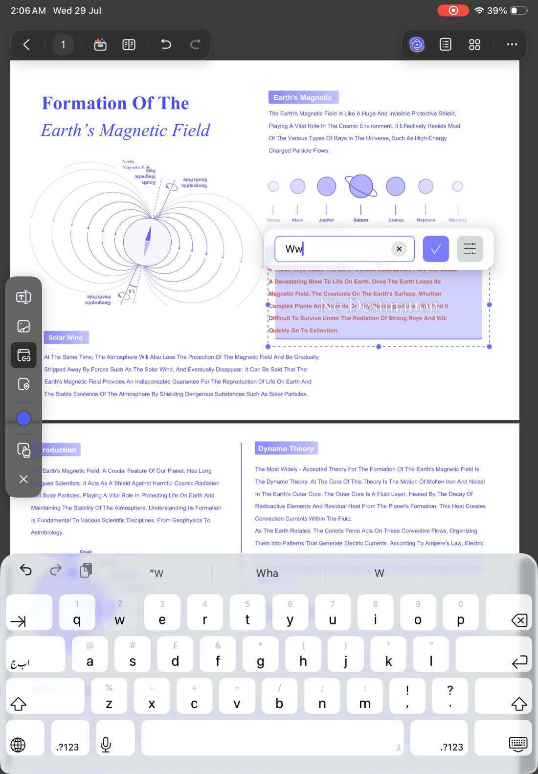 add hyperlinks updf ipad app