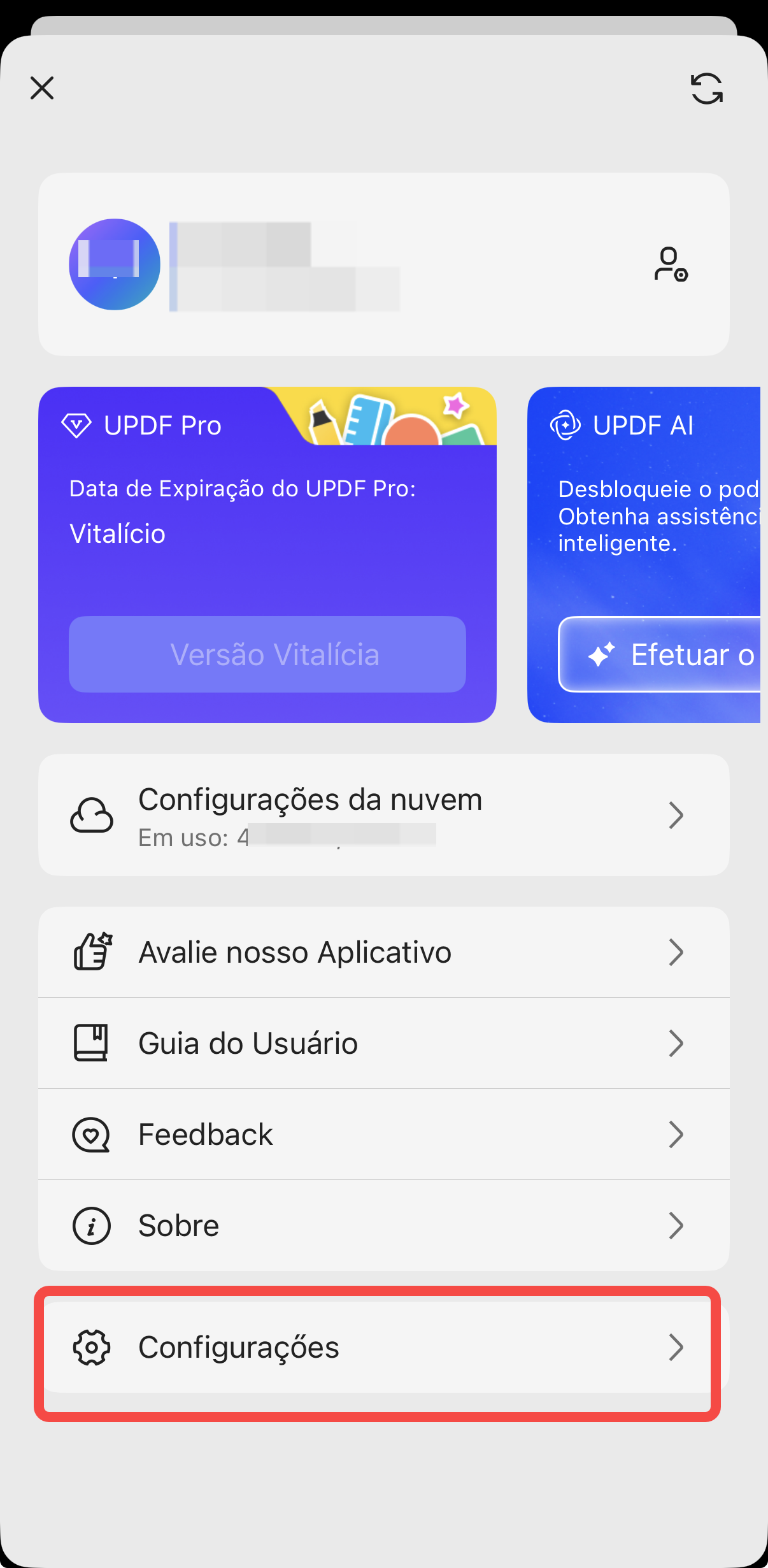 Espaço de Segurança no UPDF