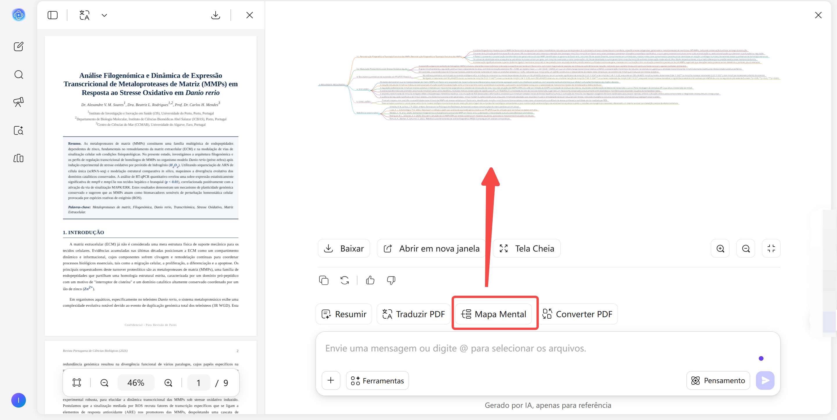 gerar mapas mentais com updf ai online