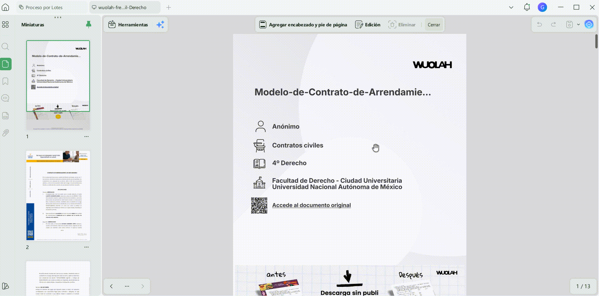 numerar un PDF con UPDF en el ordenador