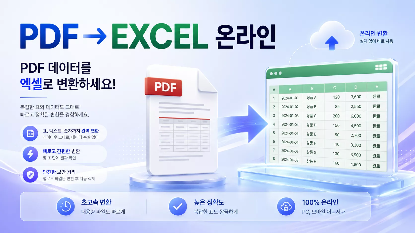 PDF 엑셀 변환 사이트 TOP 7: 계산 가능한 표로 바꾸는 도구 비교