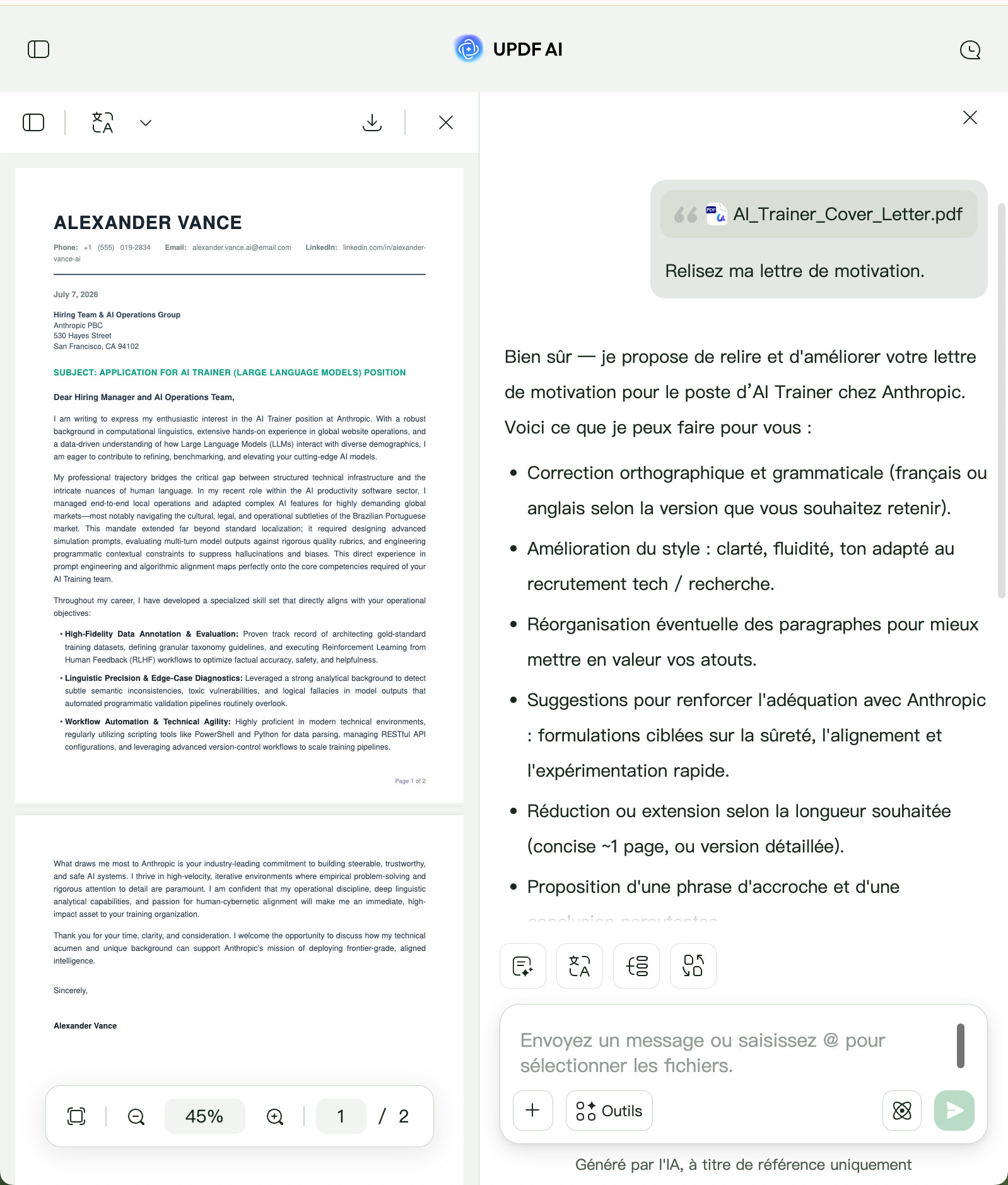 examen du CV par IA