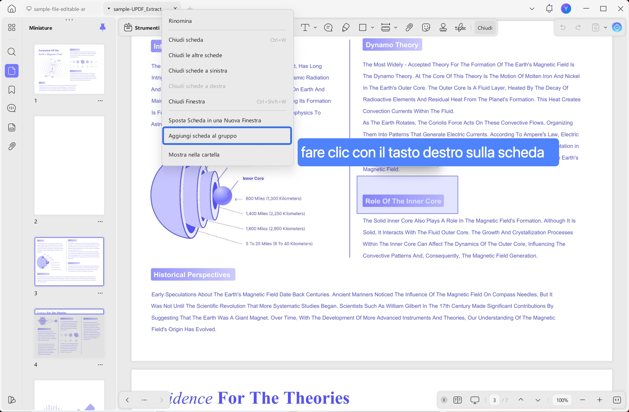 right click pdf tab to add it to a tab group