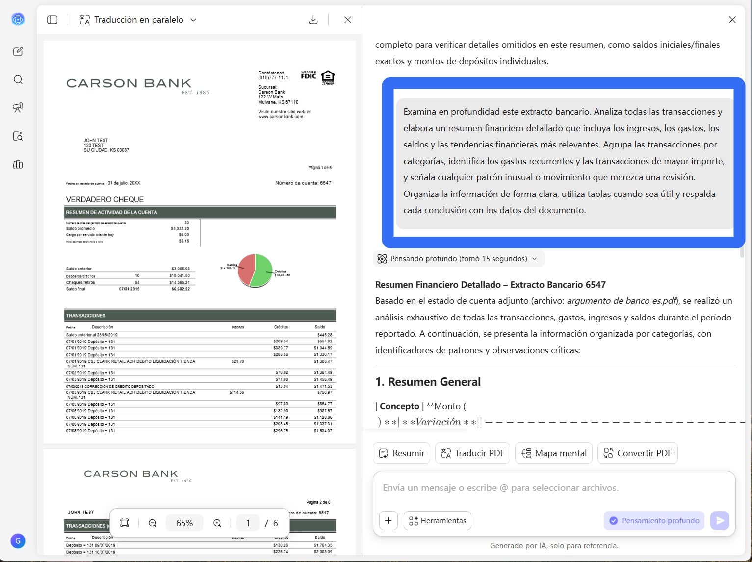 analizador de documentos con IA