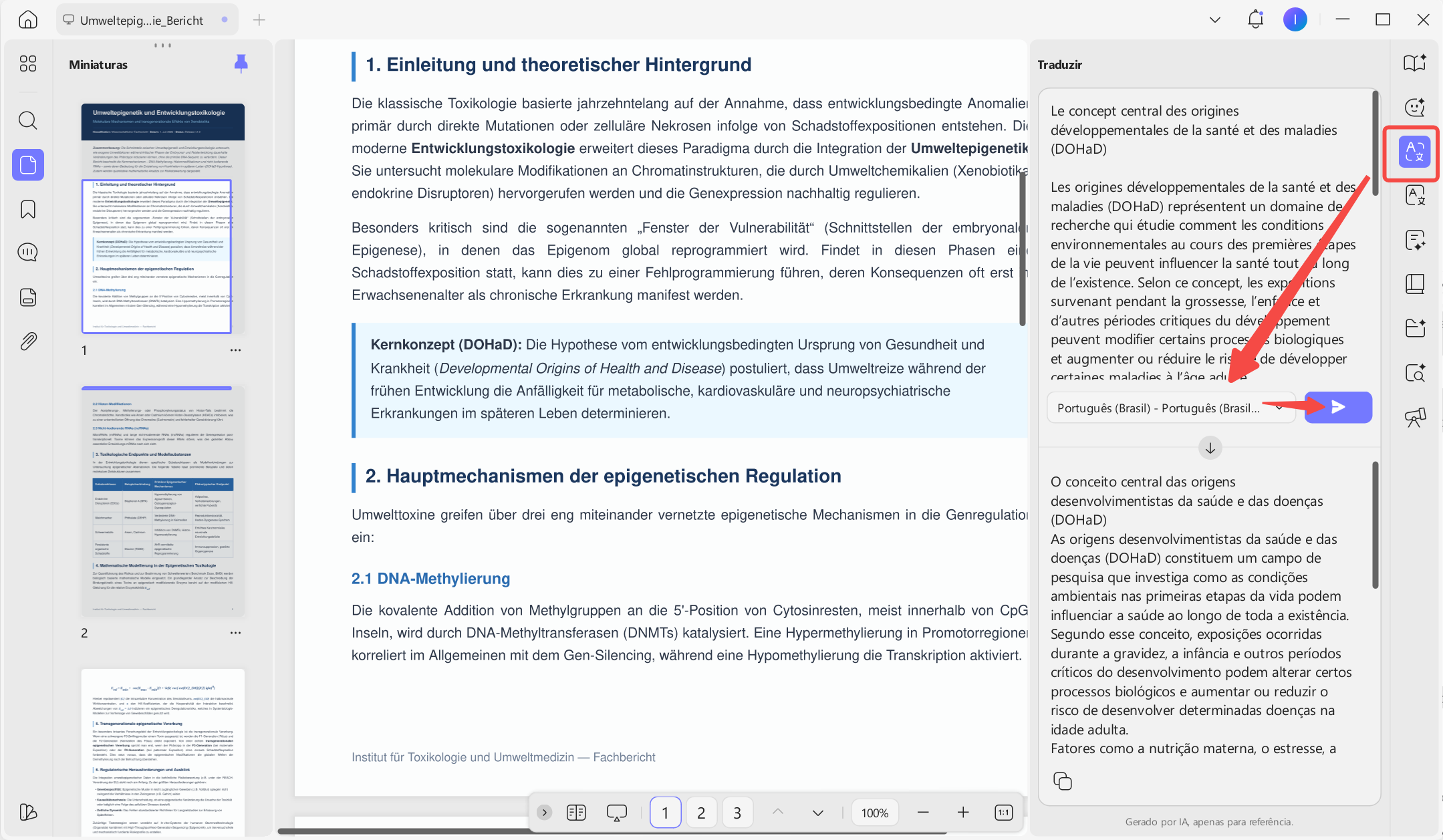 traduzir outros textos que não estão dentro do PDF