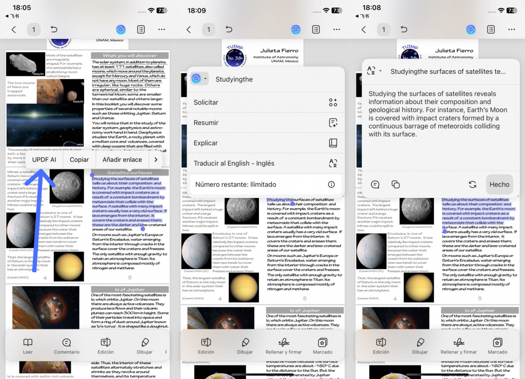 Traducir texto seleccionado al instante en móvil