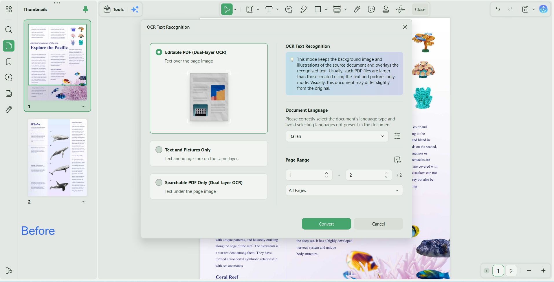 convertire file PDF in altri formati