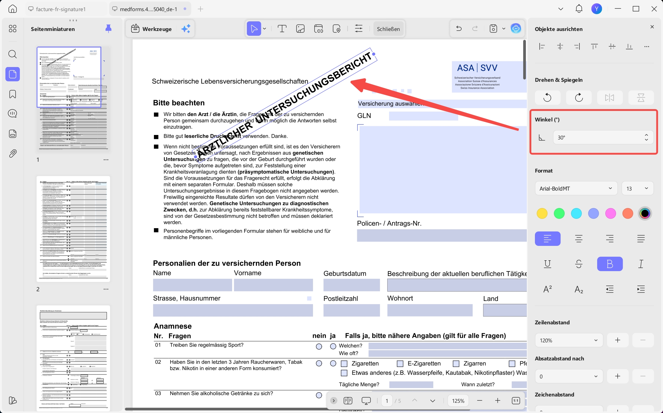 customize the rotation of images and text