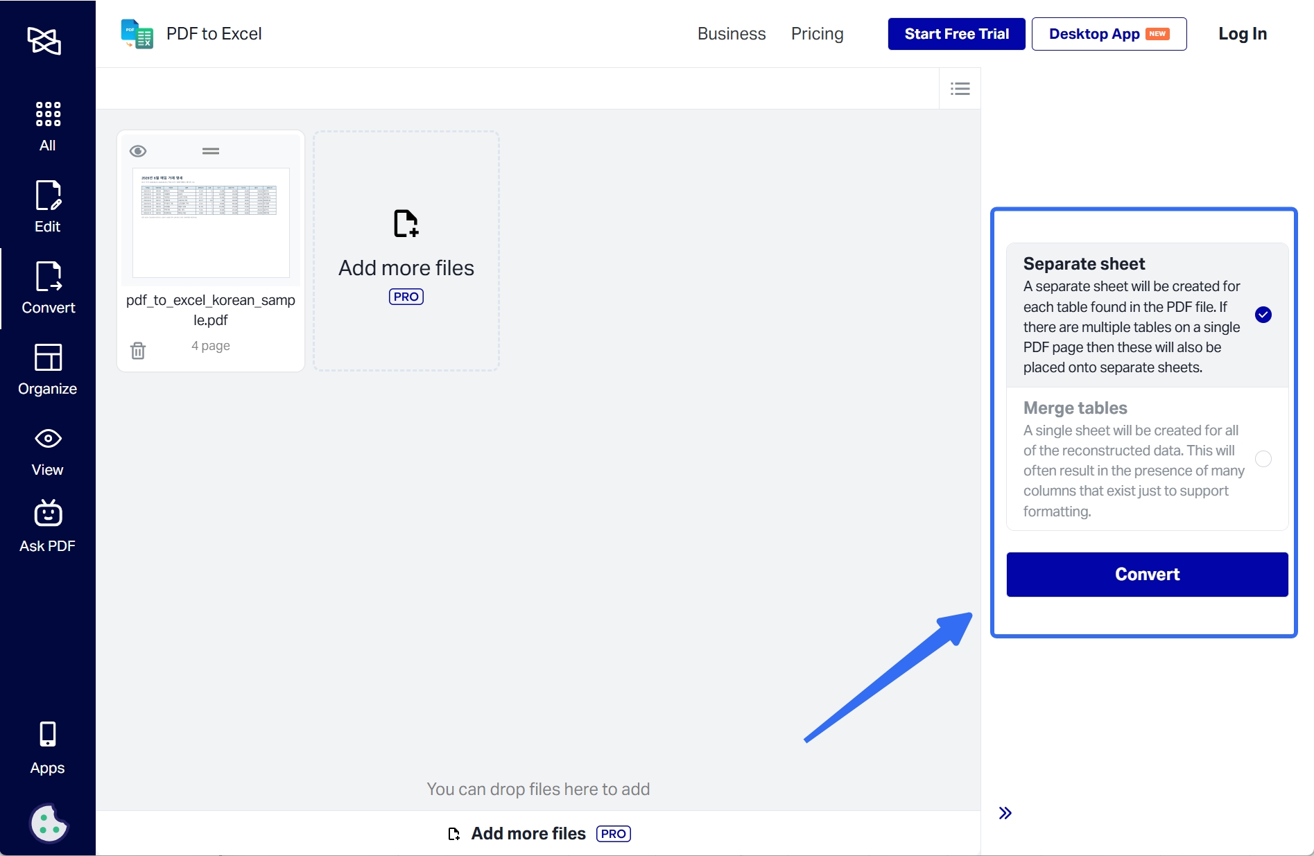 Xodo pdf 엑셀 변환 사이트