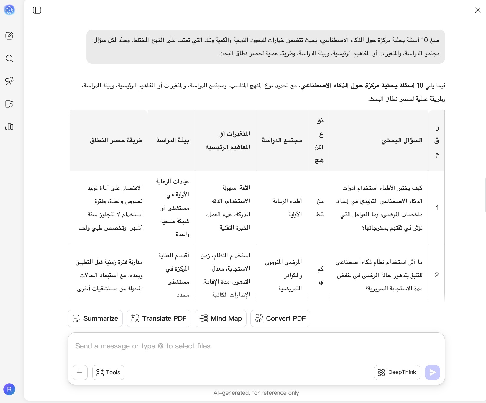 مولد أسئلة البحث