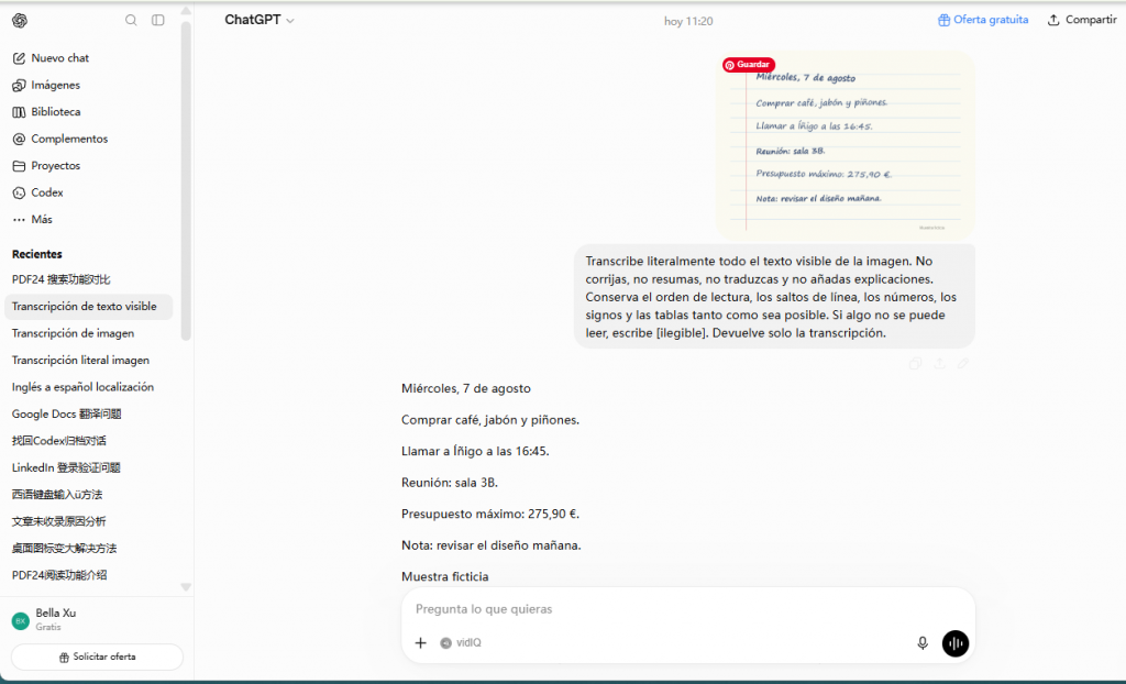 Chatgpt para transcribir y trabajar con el contenido