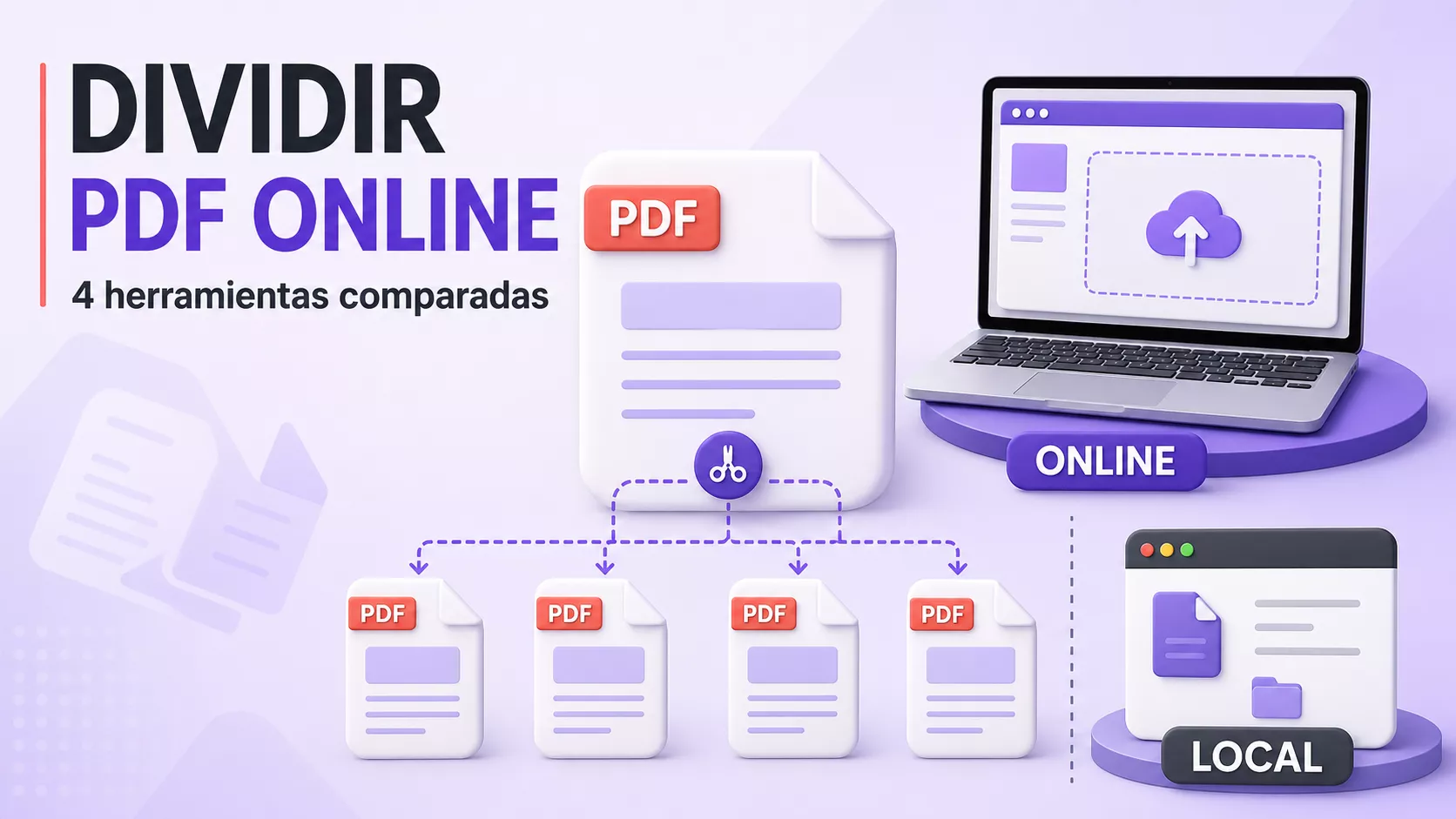 Dividir PDF online: 4 herramientas comparadas y cuándo usar cada una