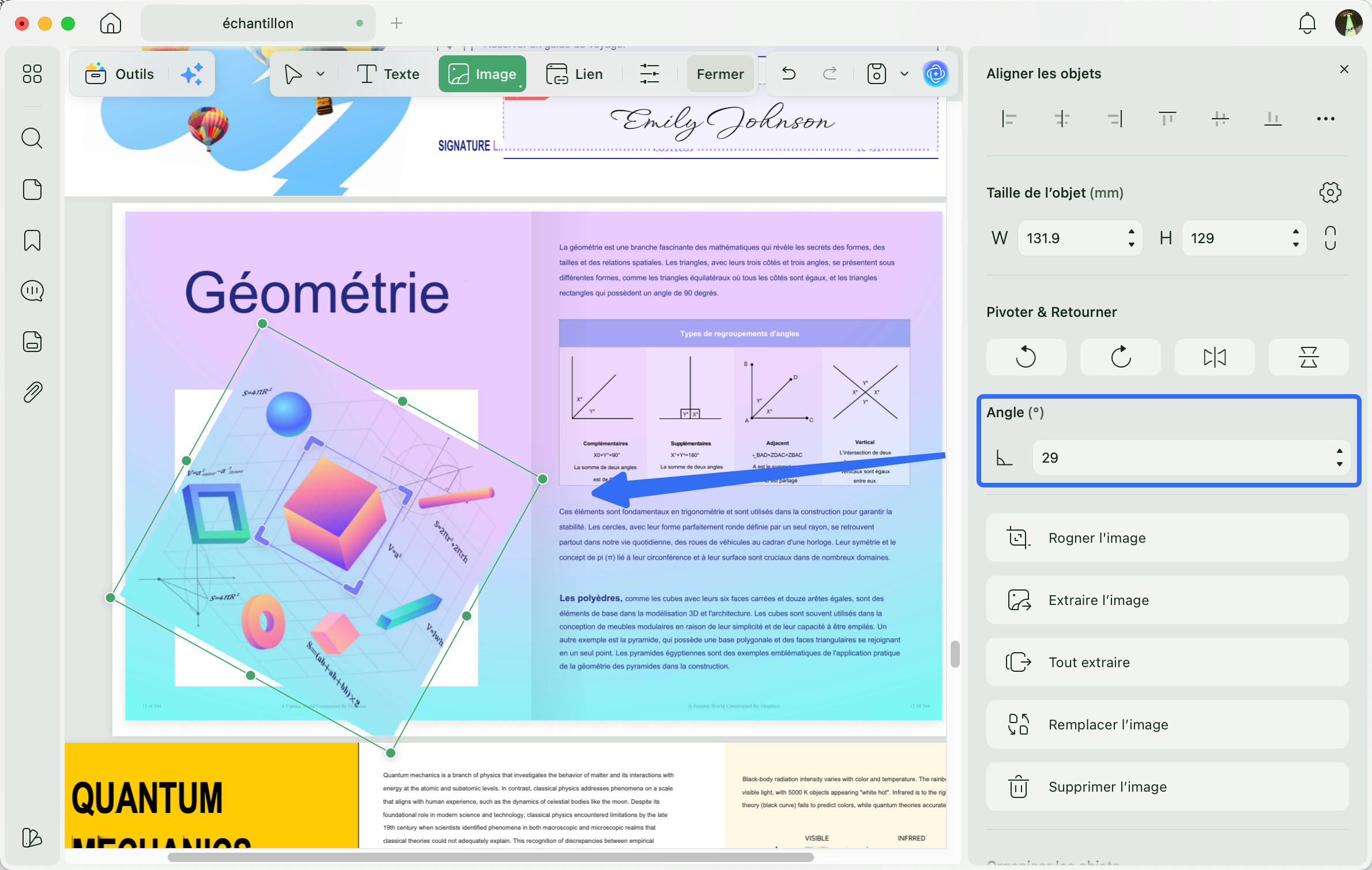 rotation personnalisée des images sur Mac
