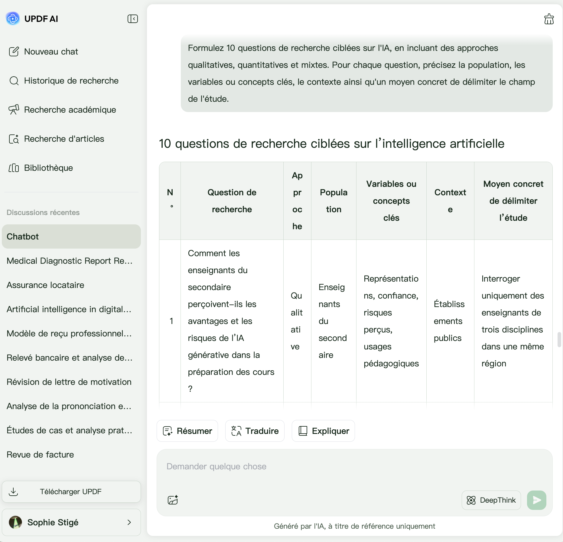 générateur de questions de recherche