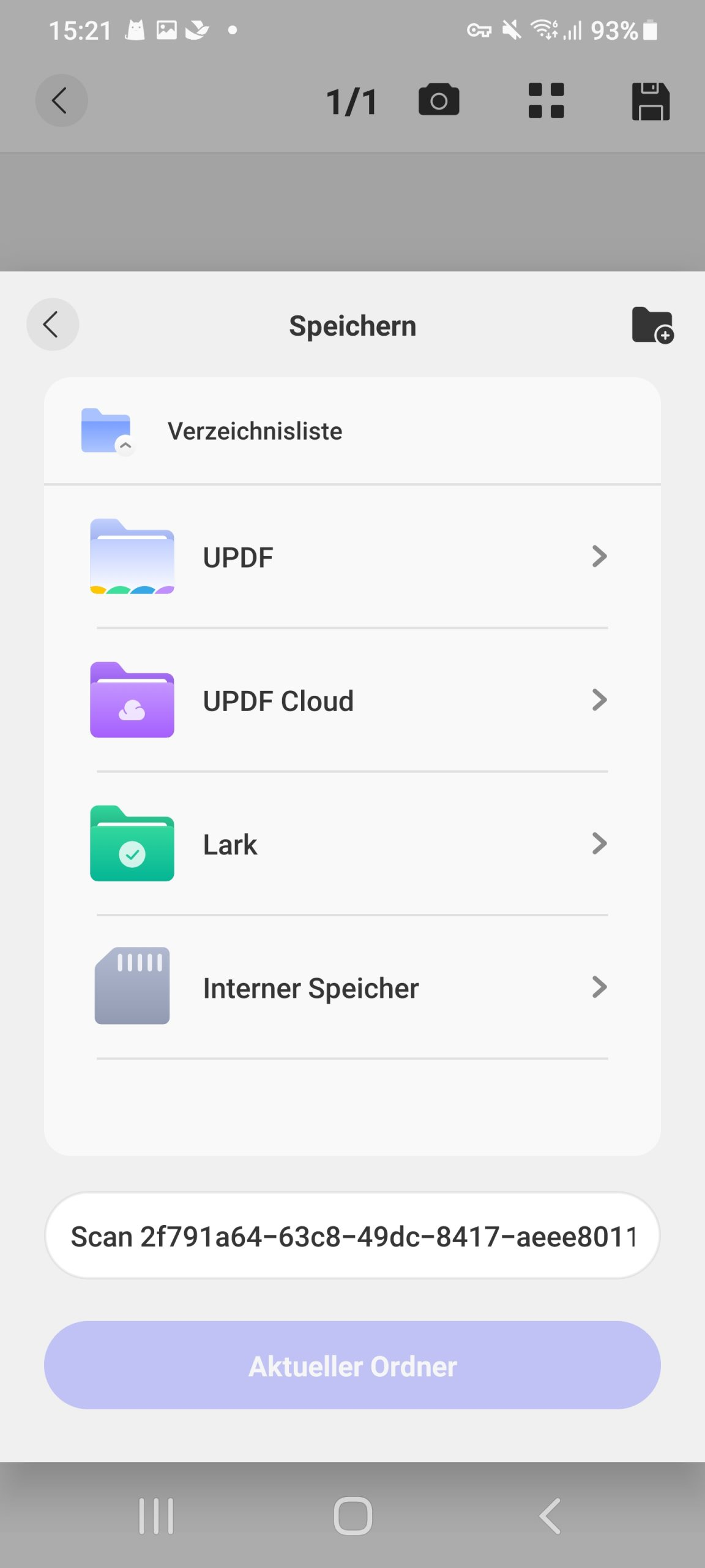 PDF mit UPDF auf Android scannen