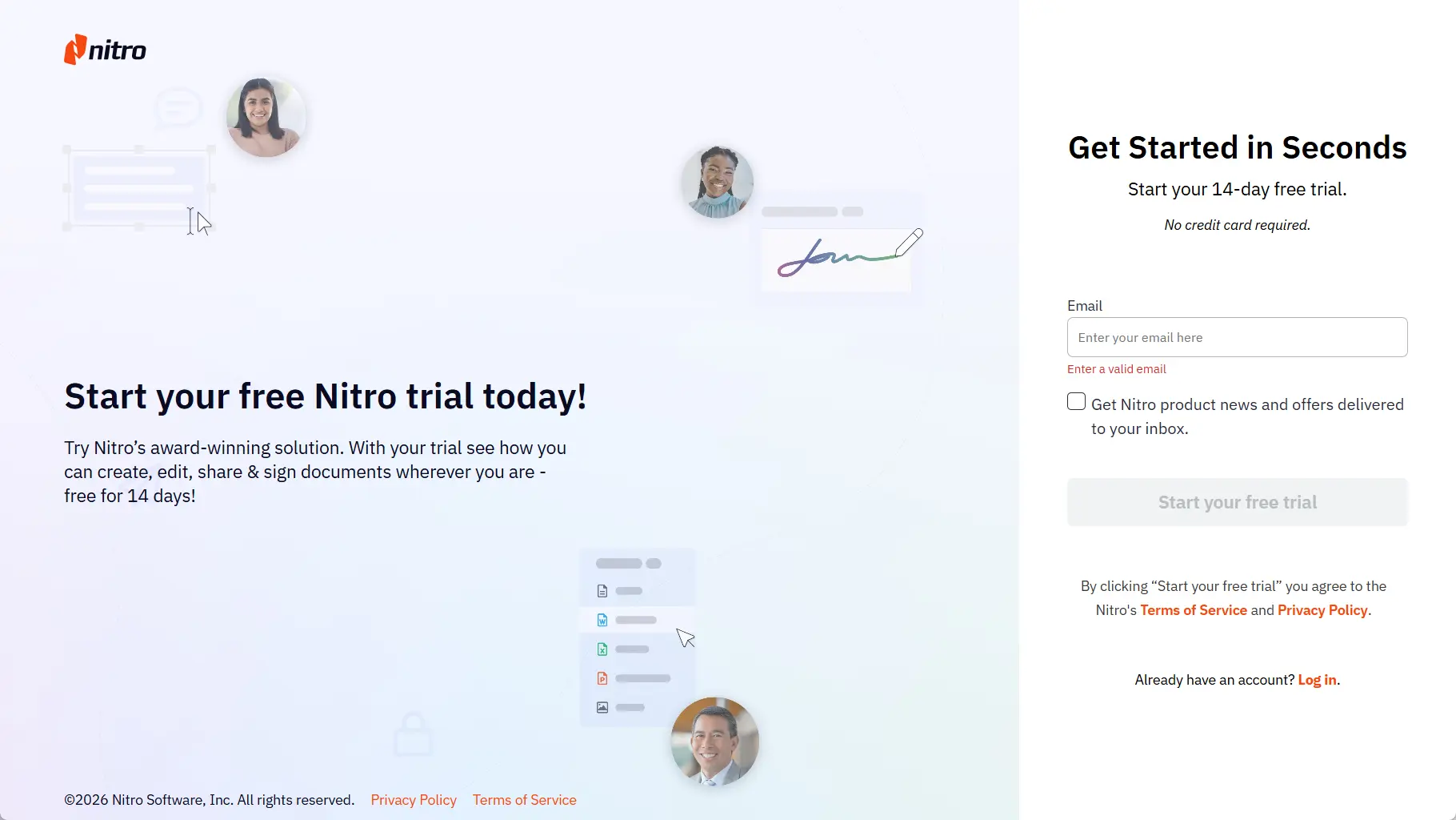 Nitroの無料トライアル登録