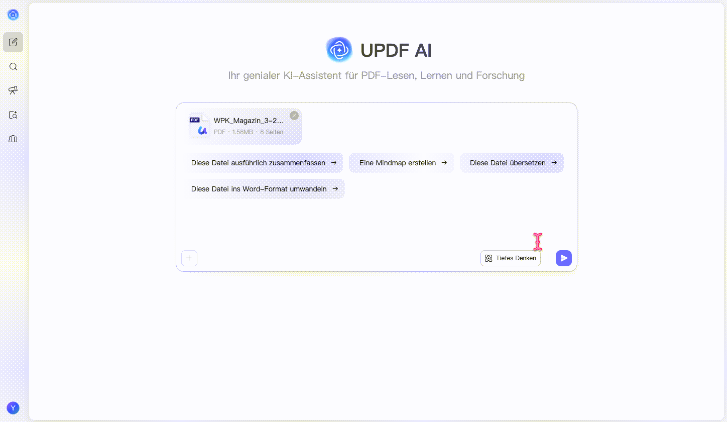 PDF mit updf ai online in einen Podcast umwandeln