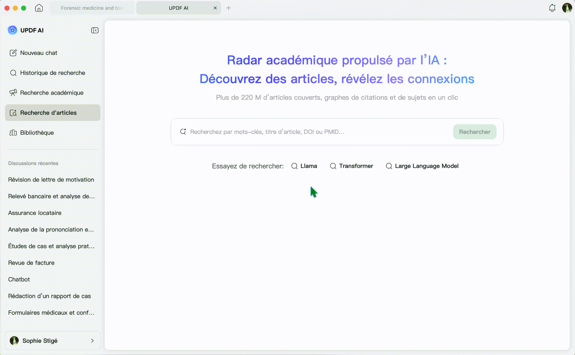 recherche d'articles