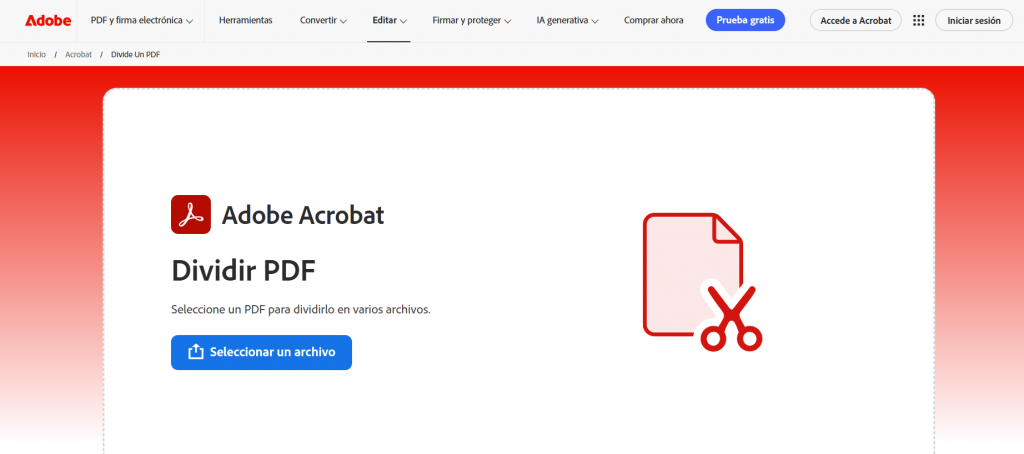 Adobe Acrobat Online: una alternativa para PDF grandes