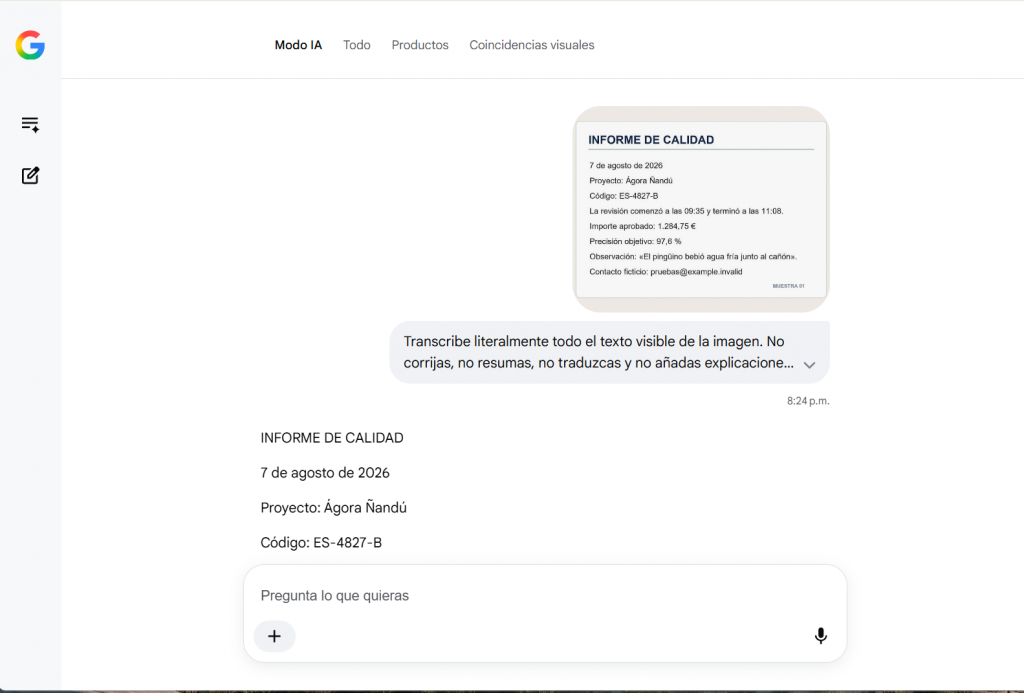 google modo ia para transcribir y trabajar con el contenido
