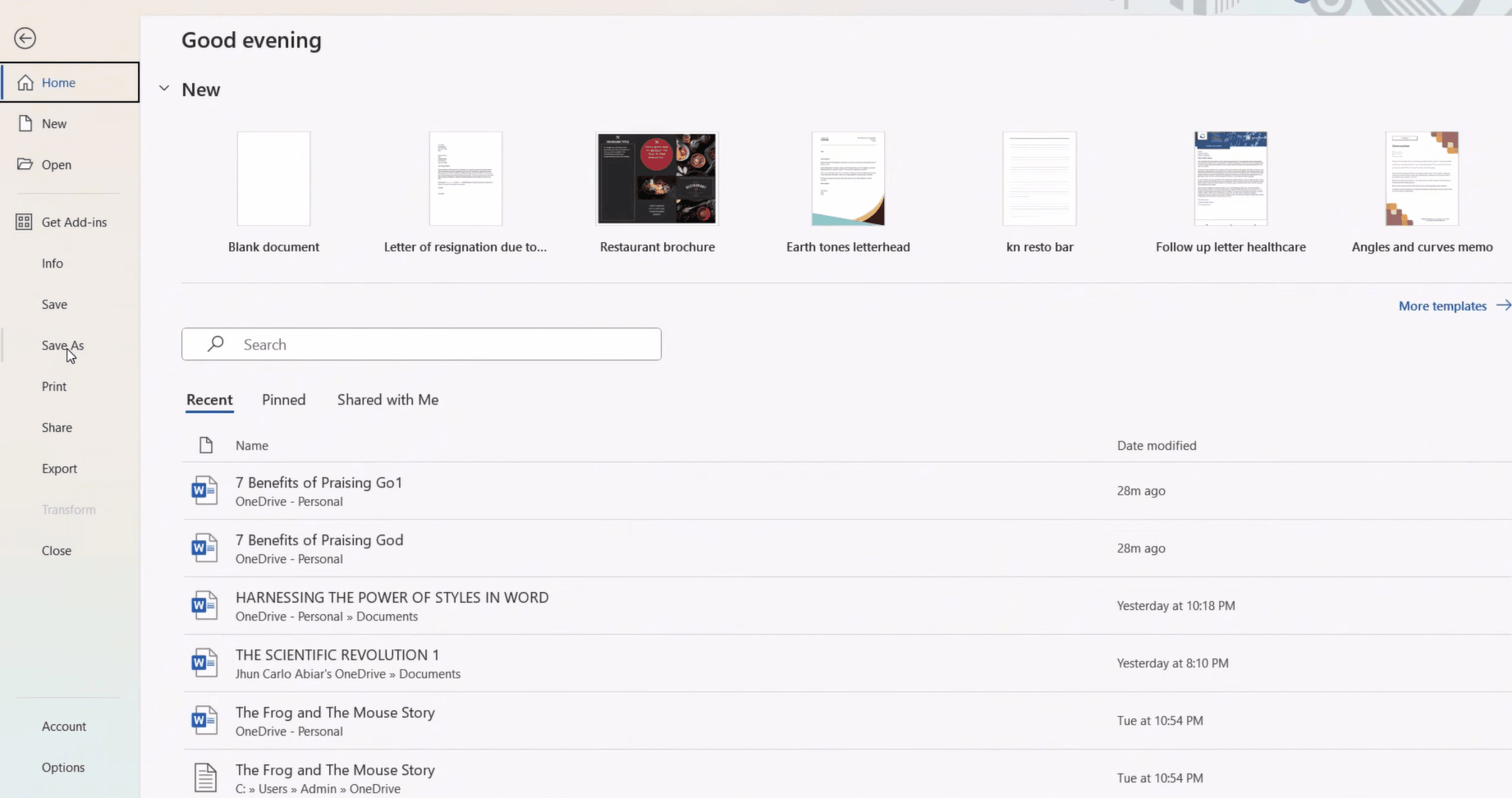 export file as pdf ms word