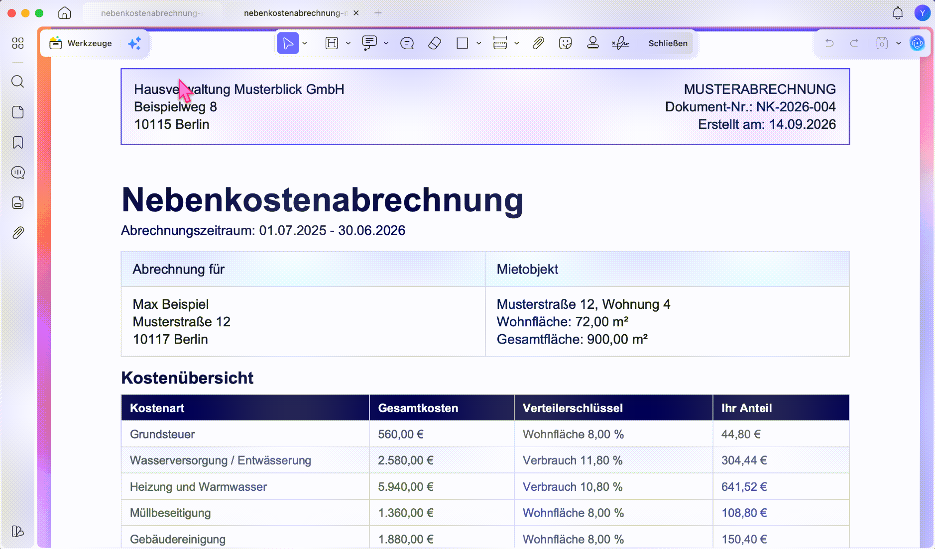 Auffälligkeiten direkt in der PDF markieren und kommentieren