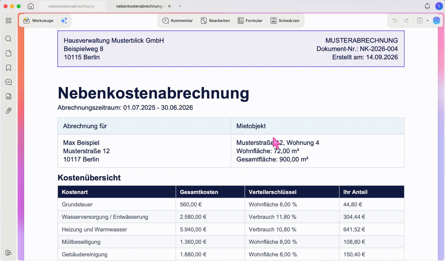 Inhalte mit UPDF AI strukturieren