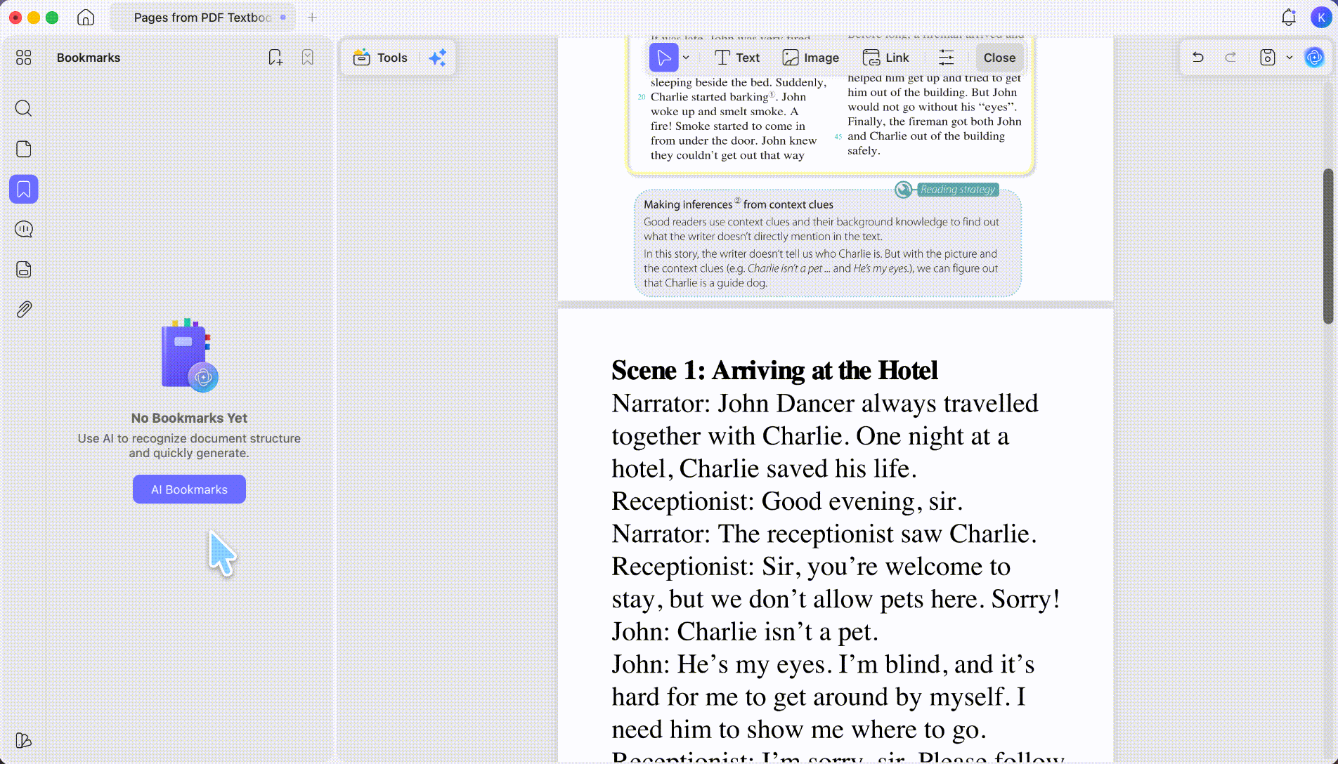bookmarks for scene navigation