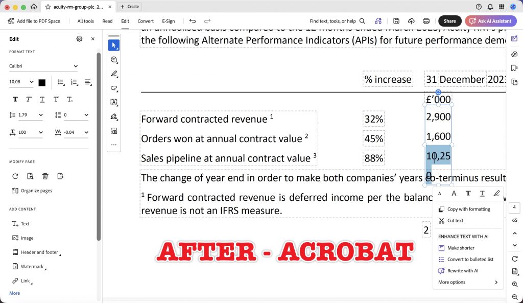 e2 acrobat after edition