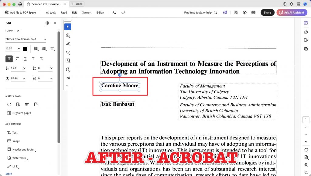 e7 acrobat after edition