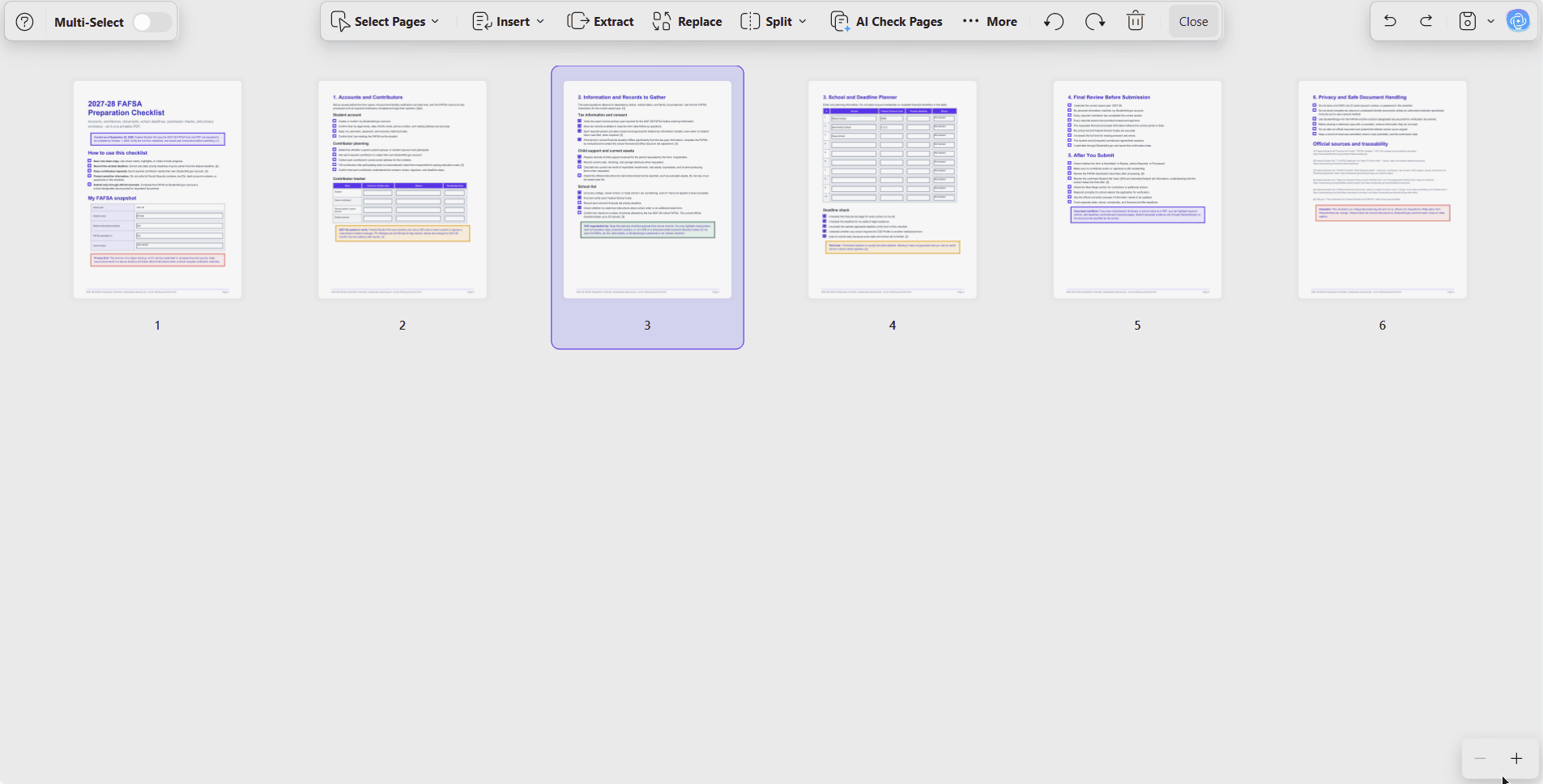 organize pdf pages updf
