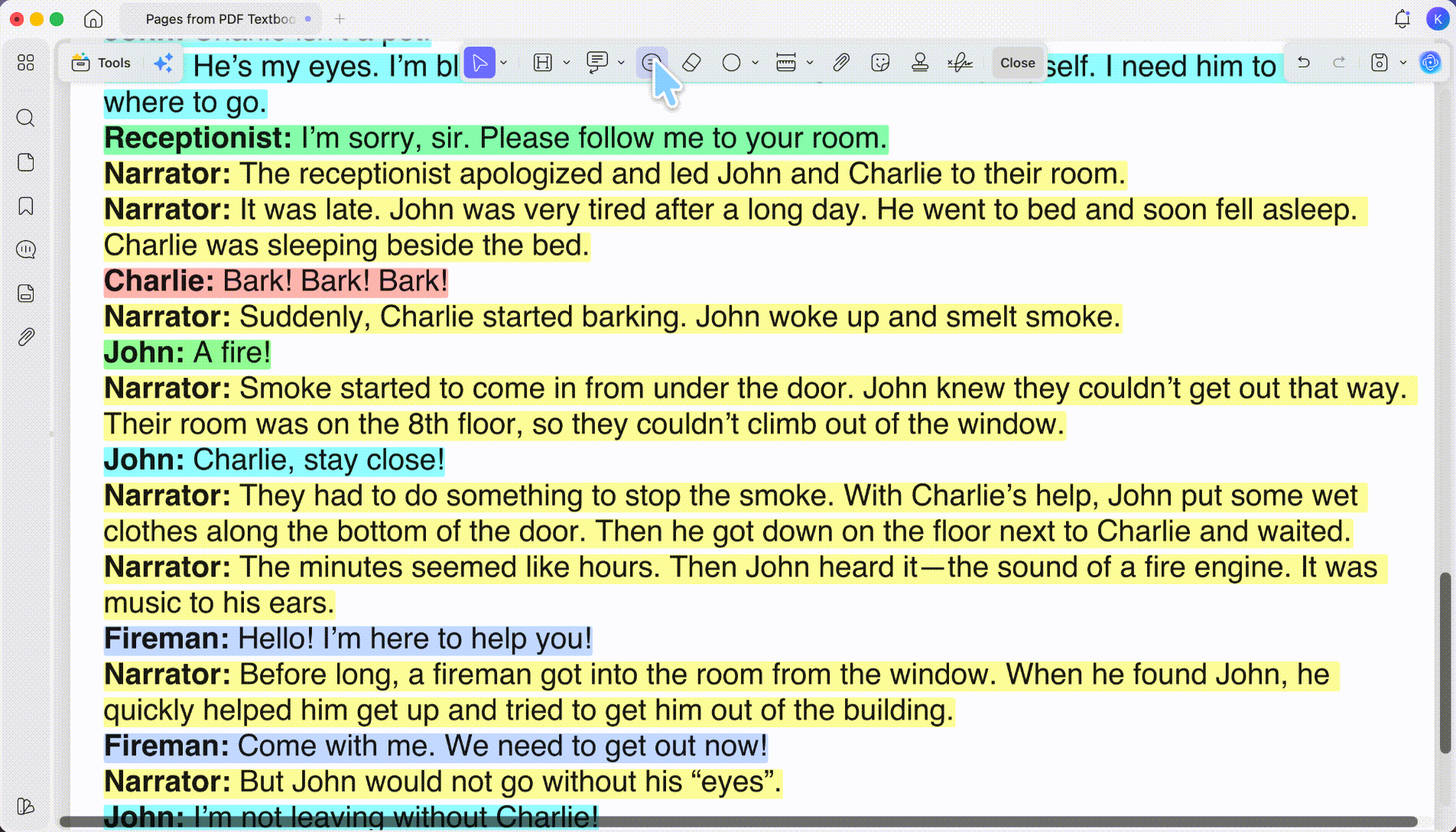 live markup during table read