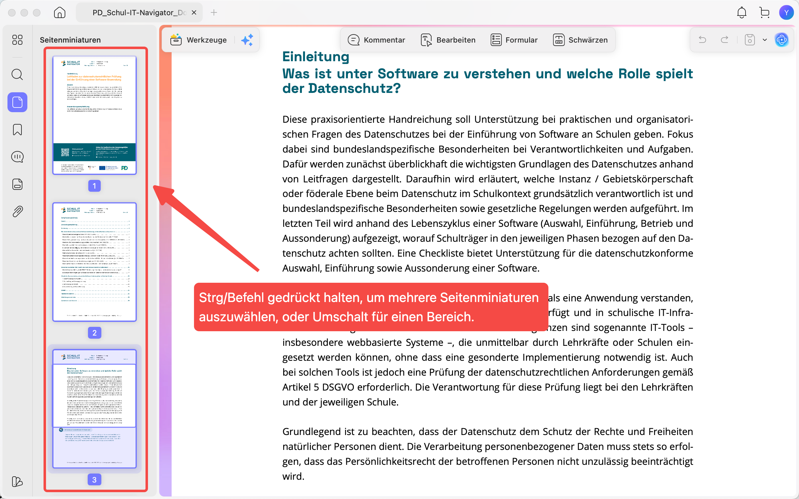 select multiple thumbnail on mac updf