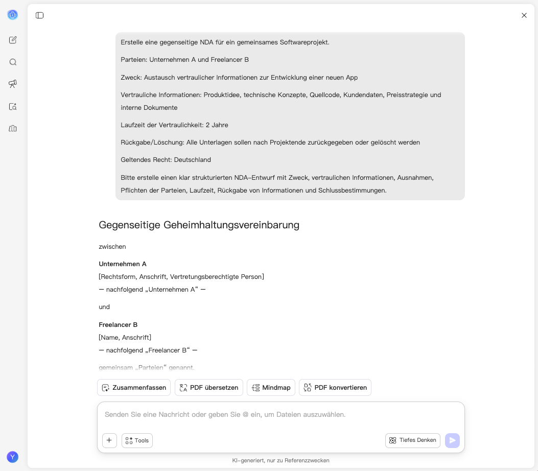UPDF AI NDA-Generator