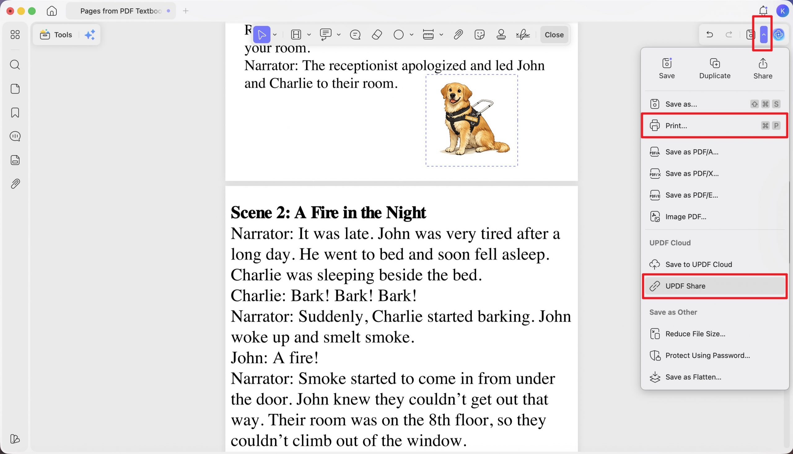 share the final or print