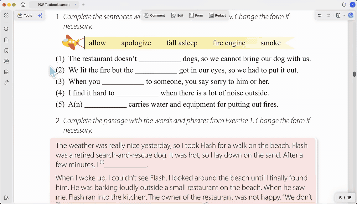 trim to just the pages you are adapting