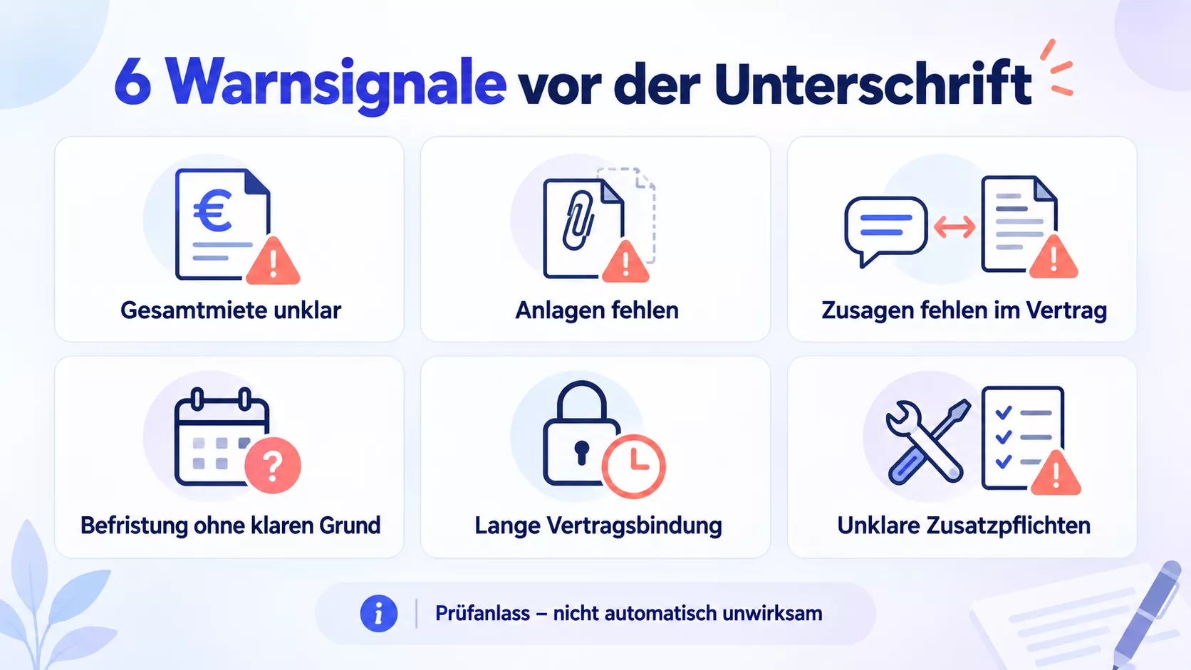 6 Warnsignale vor der Unterschrift