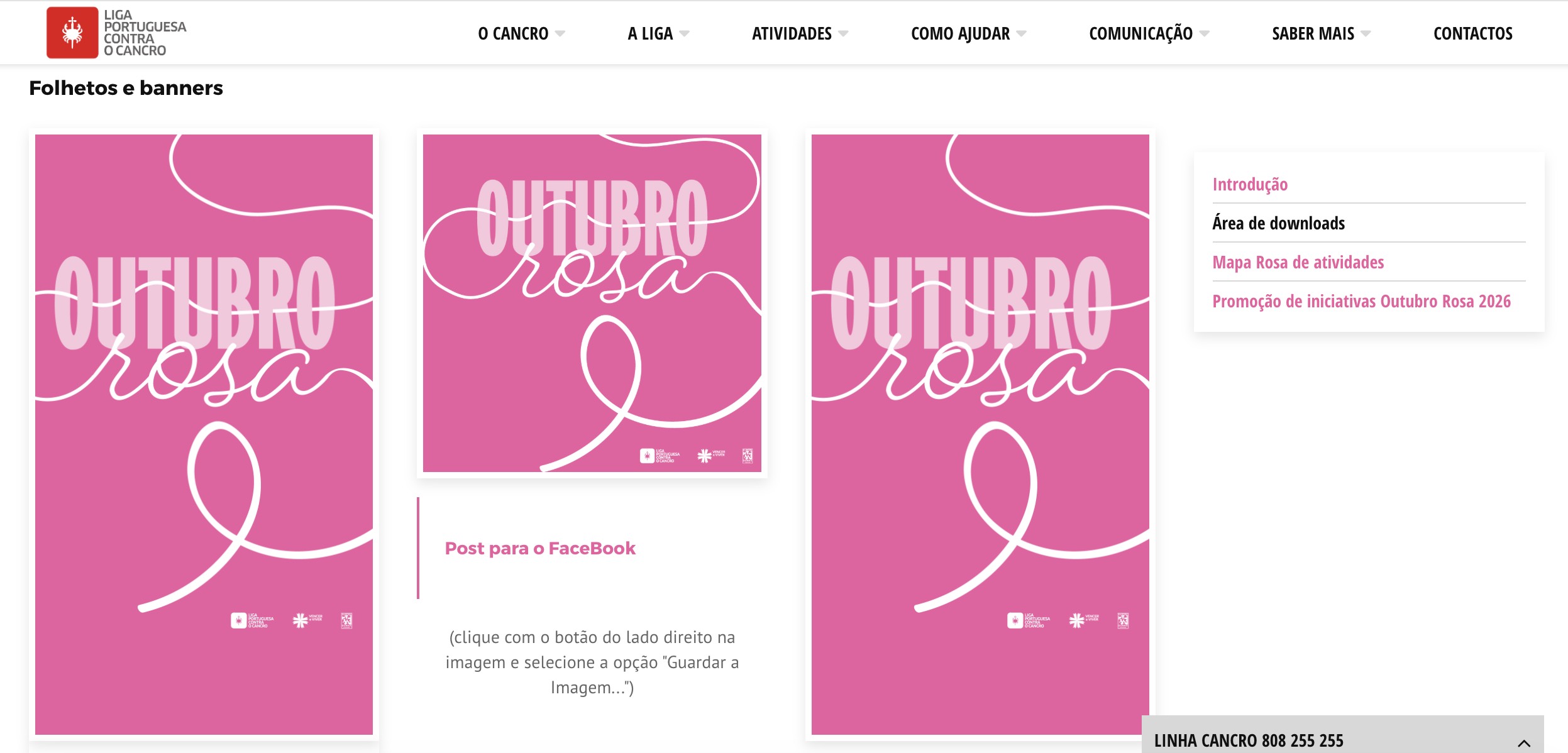 downloadable posters and documents liga portuguesa contra o cancro
