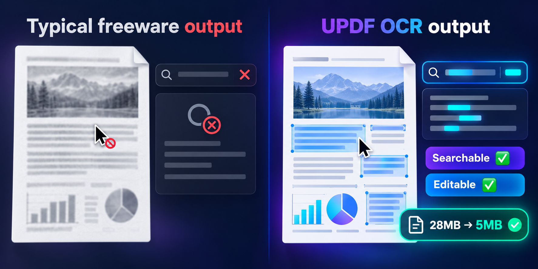 scan2pdf UPDF output compare
